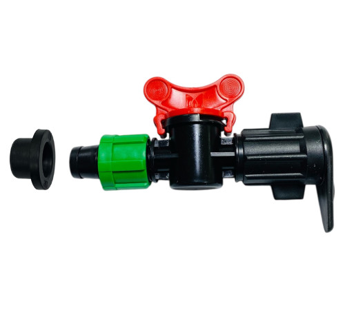 Фитинг (для ленты) врезной с краником ДЛЯ ШЛАНГОВ ПВХ ТV0217