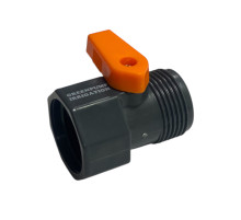 Фитинг (для шланга поливочного) соединительный с краником 3/4" ВР/НР, YM5001